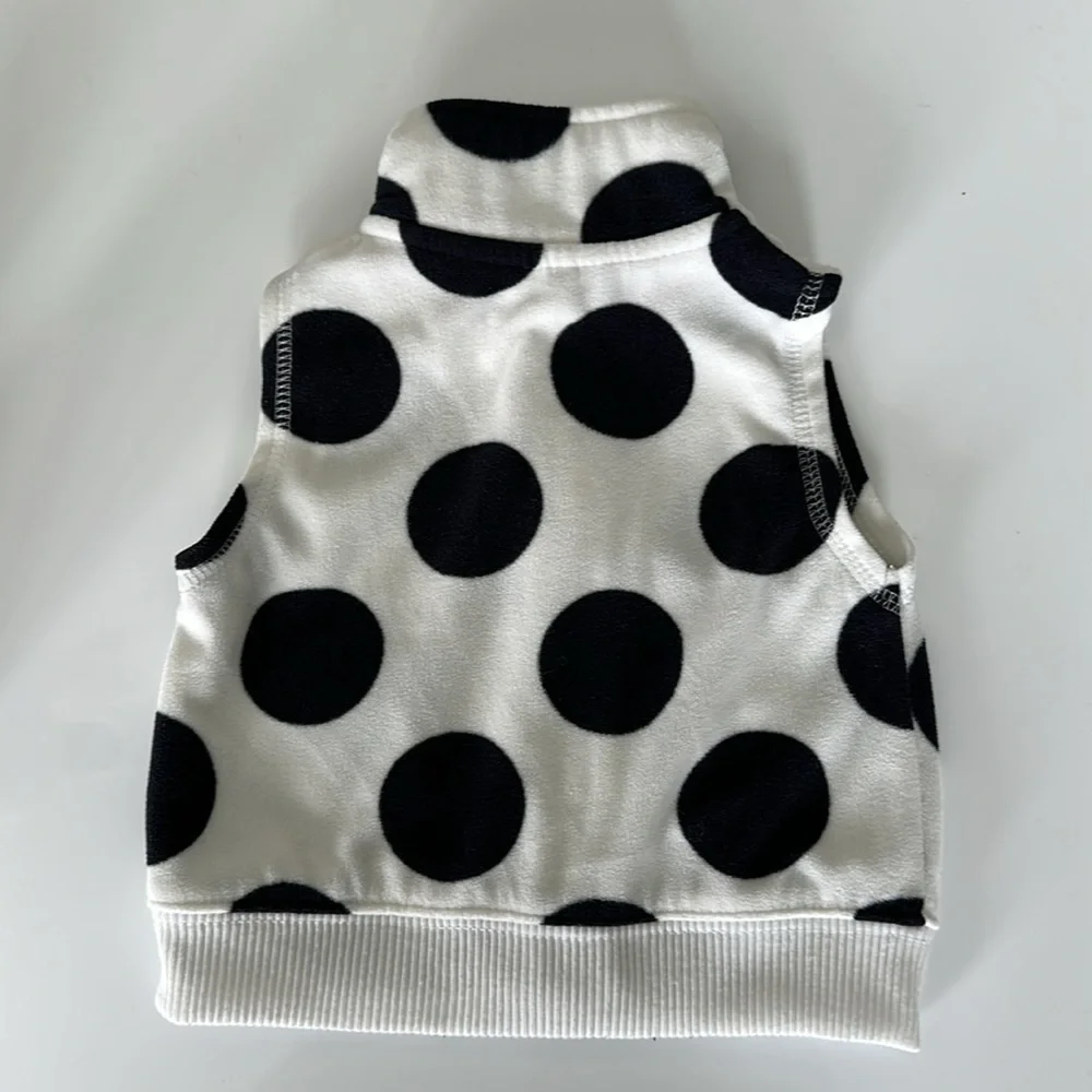 Fleece circle print baby vest